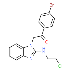 ChemSpider 2D Image | 1-(4-Bromophenyl)-2-{2-[(2-chloroethyl)amino]-1H-benzimidazol-1-yl}ethanone | C17H15BrClN3O