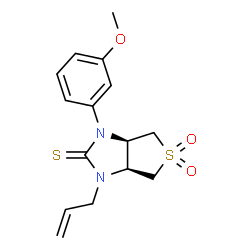 ChemSpider 2D Image | (3aR,6aS)-1-Allyl-3-(3-methoxyphenyl)tetrahydro-1H-thieno[3,4-d]imidazole-2(3H)-thione 5,5-dioxide | C15H18N2O3S2