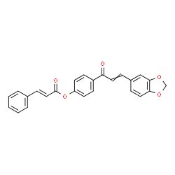 ChemSpider 2D Image | 4-[3-(1,3-Benzodioxol-5-yl)acryloyl]phenyl (2E)-3-phenylacrylate | C25H18O5
