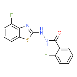 ChemSpider 2D Image | 2-Fluoro-N'-(4-fluoro-1,3-benzothiazol-2-yl)benzohydrazide | C14H9F2N3OS