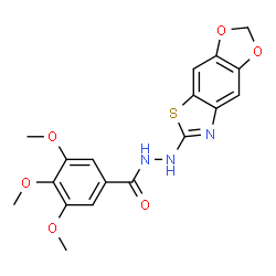 ChemSpider 2D Image | N'-([1,3]Dioxolo[4,5-f][1,3]benzothiazol-6-yl)-3,4,5-trimethoxybenzohydrazide | C18H17N3O6S