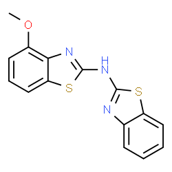 ChemSpider 2D Image | N-(1,3-Benzothiazol-2-yl)-4-methoxy-1,3-benzothiazol-2-amine | C15H11N3OS2