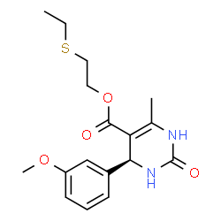 ChemSpider 2D Image | 2-(Ethylsulfanyl)ethyl (4S)-4-(3-methoxyphenyl)-6-methyl-2-oxo-1,2,3,4-tetrahydro-5-pyrimidinecarboxylate | C17H22N2O4S