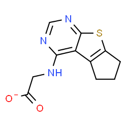 ChemSpider 2D Image | (6,7-Dihydro-5H-cyclopenta[4,5]thieno[2,3-d]pyrimidin-4-ylamino)acetate | C11H10N3O2S