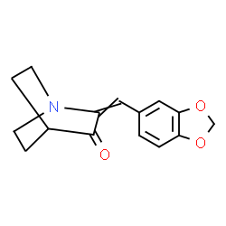 ChemSpider 2D Image | 2-(1,3-Benzodioxol-5-ylmethylene)quinuclidin-3-one | C15H15NO3