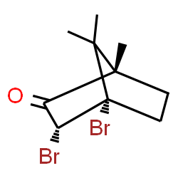 ChemSpider 2D Image | (1S,3R,4S)-3,4-Dibromo-1,7,7-trimethylbicyclo[2.2.1]heptan-2-one | C10H14Br2O