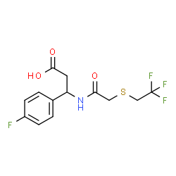 ChemSpider 2D Image | 3-(4-Fluorophenyl)-3-({[(2,2,2-trifluoroethyl)sulfanyl]acetyl}amino)propanoic acid | C13H13F4NO3S