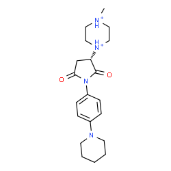 ChemSpider 2D Image | 1-{(3S)-2,5-Dioxo-1-[4-(1-piperidinyl)phenyl]-3-pyrrolidinyl}-4-methylpiperazinediium | C20H30N4O2