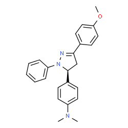 ChemSpider 2D Image | 4-[(5S)-3-(4-Methoxyphenyl)-1-phenyl-4,5-dihydro-1H-pyrazol-5-yl]-N,N-dimethylaniline | C24H25N3O