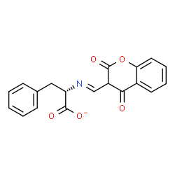 ChemSpider 2D Image | (2S)-2-{(E)-[(2,4-Dioxo-3,4-dihydro-2H-chromen-3-yl)methylene]amino}-3-phenylpropanoate | C19H14NO5