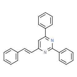 ChemSpider 2D Image | 2,4-Diphenyl-6-[(E)-2-phenylvinyl]pyrimidine | C24H18N2