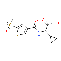 ChemSpider 2D Image | Cyclopropyl({[5-(methylsulfonyl)-3-thienyl]carbonyl}amino)acetic acid | C11H13NO5S2