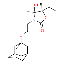 ChemSpider 2D Image | (4R,5R)-3-[2-(Adamantan-1-yloxy)ethyl]-5-ethyl-4-hydroxy-4,5-dimethyl-1,3-oxazolidin-2-one | C19H31NO4
