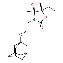 ChemSpider 2D Image | (4S,5S)-3-[2-(Adamantan-1-yloxy)ethyl]-5-ethyl-4-hydroxy-4,5-dimethyl-1,3-oxazolidin-2-one | C19H31NO4