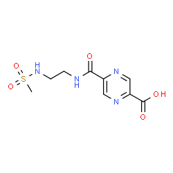 ChemSpider 2D Image | 5-({2-[(Methylsulfonyl)amino]ethyl}carbamoyl)-2-pyrazinecarboxylic acid | C9H12N4O5S