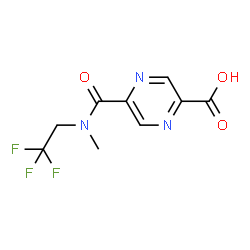 ChemSpider 2D Image | 5-[Methyl(2,2,2-trifluoroethyl)carbamoyl]-2-pyrazinecarboxylic acid | C9H8F3N3O3