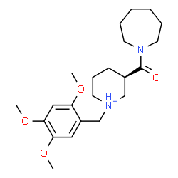 ChemSpider 2D Image | (3R)-3-(1-Azepanylcarbonyl)-1-(2,4,5-trimethoxybenzyl)piperidinium | C22H35N2O4