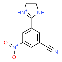 ChemSpider 2D Image | 2-(3-Cyano-5-nitrophenyl)-4,5-dihydro-1H-imidazol-3-ium | C10H9N4O2