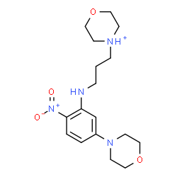 ChemSpider 2D Image | 4-(3-{[5-(4-Morpholinyl)-2-nitrophenyl]amino}propyl)morpholin-4-ium | C17H27N4O4