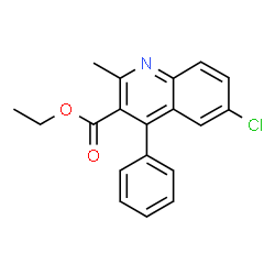 ChemSpider 2D Image | 6-Chloro-3-ethoxycarbonyl-2-methyl-4-phenylquinoline | C19H16ClNO2