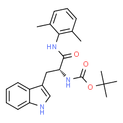 ChemSpider 2D Image | N-(2,6-Dimethylphenyl)-Nalpha-{[(2-methyl-2-propanyl)oxy]carbonyl}-D-tryptophanamide | C24H29N3O3