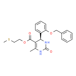 ChemSpider 2D Image | 2-(Methylsulfanyl)ethyl (4R)-4-[2-(benzyloxy)phenyl]-6-methyl-2-oxo-1,2,3,4-tetrahydro-5-pyrimidinecarboxylate | C22H24N2O4S