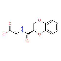 ChemSpider 2D Image | {[(2R)-2,3-Dihydro-1,4-benzodioxin-2-ylcarbonyl]amino}acetate | C11H10NO5