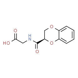 ChemSpider 2D Image | N-[(2R)-2,3-Dihydro-1,4-benzodioxin-2-ylcarbonyl]glycine | C11H11NO5