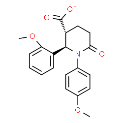 ChemSpider 2D Image | (2R,3R)-2-(2-Methoxyphenyl)-1-(4-methoxyphenyl)-6-oxo-3-piperidinecarboxylate | C20H20NO5