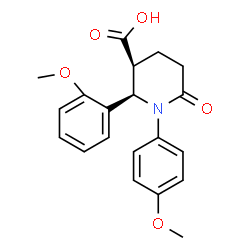 ChemSpider 2D Image | (2R,3S)-2-(2-Methoxyphenyl)-1-(4-methoxyphenyl)-6-oxo-3-piperidinecarboxylic acid | C20H21NO5