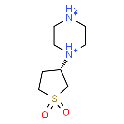 ChemSpider 2D Image | 1-[(3S)-1,1-Dioxidotetrahydro-3-thiophenyl]piperazinediium | C8H18N2O2S