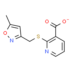 ChemSpider 2D Image | 2-{[(5-Methyl-1,2-oxazol-3-yl)methyl]sulfanyl}nicotinate | C11H9N2O3S