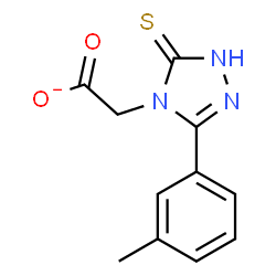 ChemSpider 2D Image | [3-(3-Methylphenyl)-5-thioxo-1,5-dihydro-4H-1,2,4-triazol-4-yl]acetate | C11H10N3O2S