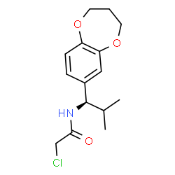 ChemSpider 2D Image | 2-Chloro-N-[(1R)-1-(3,4-dihydro-2H-1,5-benzodioxepin-7-yl)-2-methylpropyl]acetamide | C15H20ClNO3