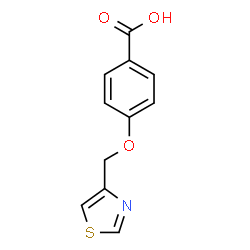ChemSpider 2D Image | 4-(4-Thiazolylmethoxy)benzoic acid | C11H9NO3S