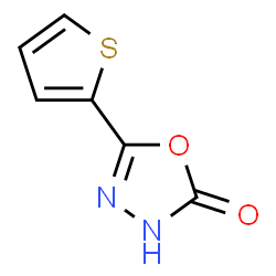 ChemSpider 2D Image | 5-thien-2-yl-1,3,4-oxadiazol-2(3H)-one | C6H4N2O2S