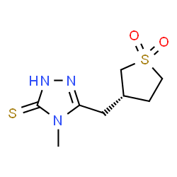 ChemSpider 2D Image | 5-{[(3S)-1,1-Dioxidotetrahydro-3-thiophenyl]methyl}-4-methyl-2,4-dihydro-3H-1,2,4-triazole-3-thione | C8H13N3O2S2