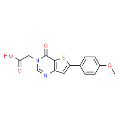 ChemSpider 2D Image | [6-(4-Methoxyphenyl)-4-oxothieno[3,2-d]pyrimidin-3(4H)-yl]acetic acid | C15H12N2O4S