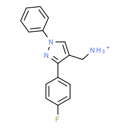 ChemSpider 2D Image | [3-(4-Fluorophenyl)-1-phenyl-1H-pyrazol-4-yl]methanaminium | C16H15FN3