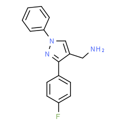 ChemSpider 2D Image | [3-(4-fluorophenyl)-1-phenyl-1H-pyrazol-4-yl]methylamine | C16H14FN3