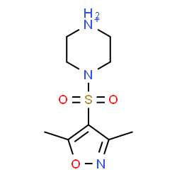 ChemSpider 2D Image | 4-[(3,5-Dimethyl-1,2-oxazol-4-yl)sulfonyl]piperazin-1-ium | C9H16N3O3S