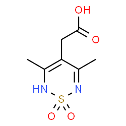 ChemSpider 2D Image | (3,5-Dimethyl-1,1-dioxido-2H-1,2,6-thiadiazin-4-yl)acetic acid | C7H10N2O4S