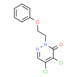 ChemSpider 2D Image | 4,5-Dichloro-2-(2-phenoxyethyl)-3(2H)-pyridazinone | C12H10Cl2N2O2