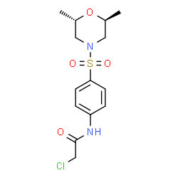 ChemSpider 2D Image | 2-Chloro-N-(4-{[(2S,6S)-2,6-dimethyl-4-morpholinyl]sulfonyl}phenyl)acetamide | C14H19ClN2O4S