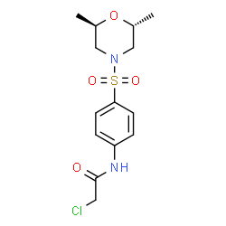 ChemSpider 2D Image | 2-Chloro-N-(4-{[(2R,6R)-2,6-dimethyl-4-morpholinyl]sulfonyl}phenyl)acetamide | C14H19ClN2O4S