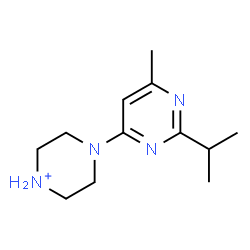 ChemSpider 2D Image | 4-(2-Isopropyl-6-methyl-4-pyrimidinyl)piperazin-1-ium | C12H21N4