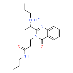 ChemSpider 2D Image | N-[(1S)-1-{4-Oxo-3-[3-oxo-3-(propylamino)propyl]-3,4-dihydro-2-quinazolinyl}ethyl]-1-propanaminium | C19H29N4O2
