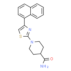 ChemSpider 2D Image | 1-[4-(1-Naphthyl)-1,3-thiazol-2-yl]-4-piperidinecarboxamide | C19H19N3OS