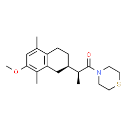 ChemSpider 2D Image | (2S)-2-[(2R)-7-Methoxy-5,8-dimethyl-1,2,3,4-tetrahydro-2-naphthalenyl]-1-(4-thiomorpholinyl)-1-propanone | C20H29NO2S