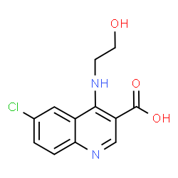ChemSpider 2D Image | 6-Chloro-4-[(2-hydroxyethyl)amino]-3-quinolinecarboxylic acid | C12H11ClN2O3